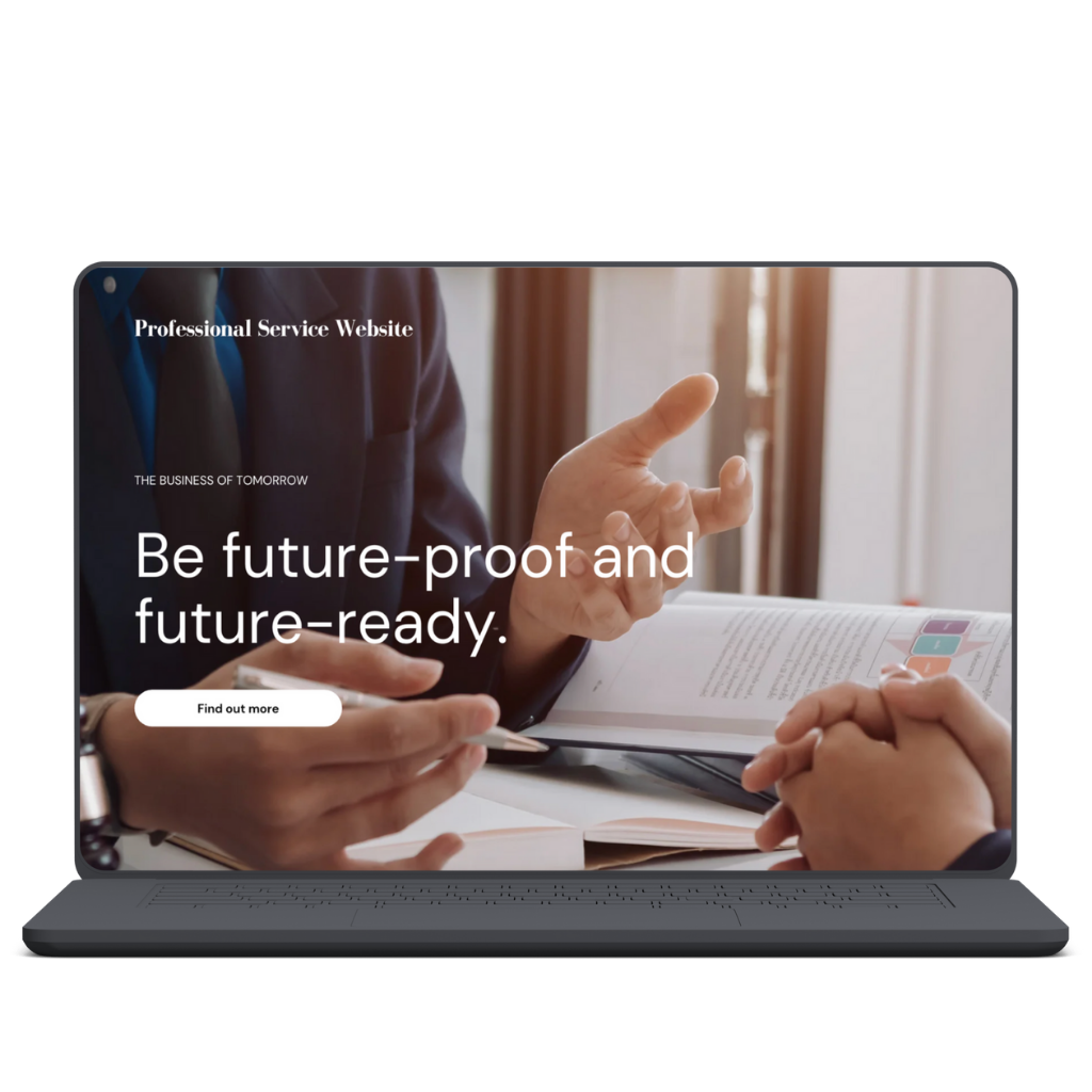 mockup design of a professional website